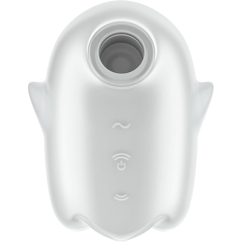 Kompaktowy wibrator Glowing Ghost White z technologią Air Pulse, 2 niezależnymi silnikami i silikonem medycznym IPX7 - 6