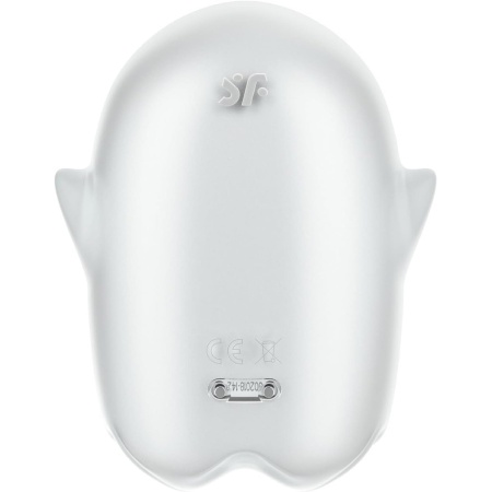 Kompaktowy wibrator Glowing Ghost White z technologią Air Pulse, 2 niezależnymi silnikami i silikonem medycznym IPX7 - 9