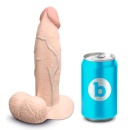 Dildo Slipskin Girthy - realistyczne jądra, zakrzywiony kształt, 17,8 cm, kompatybilne z uprzężą - 2