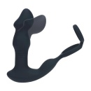 Remote Control Vibrating Thrusting Come-Hither Silicone Prostate Stimulator with Cockring - Black - 1