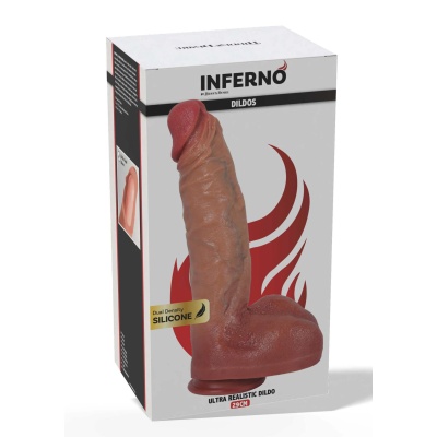 Dildo realistyczne Inferno z przyssawką 29 cm, silikon dual-density - 1 2