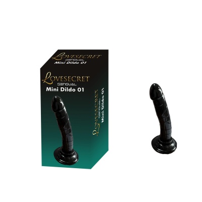 Mini dildo LS30 czarny 14 cm z przyssawką - 1