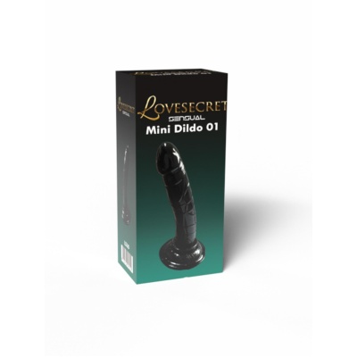 Mini dildo LS30 czarny 14 cm z przyssawką - 1 2