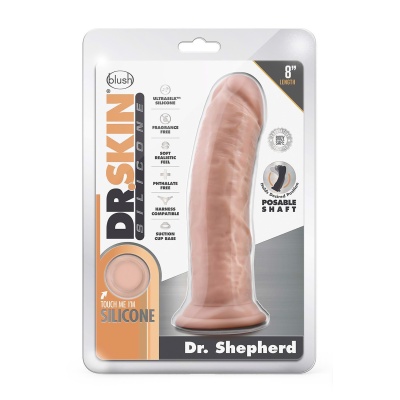 Silikonowy dildo Dr. Shepherd 8" z przyssawką - ruchomy trzon, 20,3 cm - 1