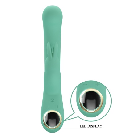 Wibrator króliczek Lamar Green z wygiętą główką G-Spot, podwójną stymulacją i wyświetlaczem LED - 3