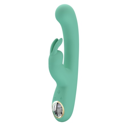 Wibrator króliczek Lamar Green z wygiętą główką G-Spot, podwójną stymulacją i wyświetlaczem LED - 5