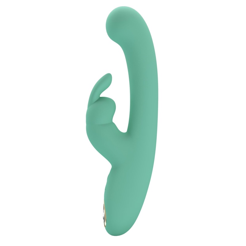 Wibrator króliczek Lamar Green z wygiętą główką G-Spot, podwójną stymulacją i wyświetlaczem LED - 7