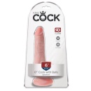 Dildo 6" Cock with Balls Light – realistyczne PVC z przyssawką i jądrami, 15,2 cm - 1