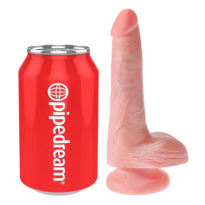 Dildo 6" Cock with Balls Light – realistyczne PVC z przyssawką i jądrami, 15,2 cm - 2