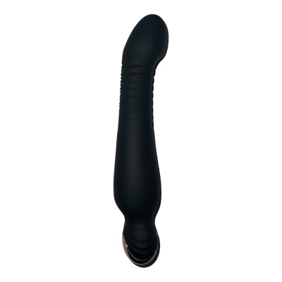 Wibrator Ron – czarny, silikonowy, wodoodporny, z różową końcówką - 1