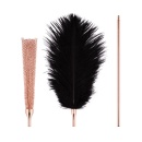 Feather Tickler & Whip - Dwufunkcyjny Łaskotnik Piórkowy i Bat Łańcuszkowy, Wykończenie Różowe Złoto - 3