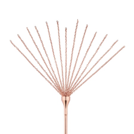 Feather Tickler & Whip - Dwufunkcyjny Łaskotnik Piórkowy i Bat Łańcuszkowy, Wykończenie Różowe Złoto - 4