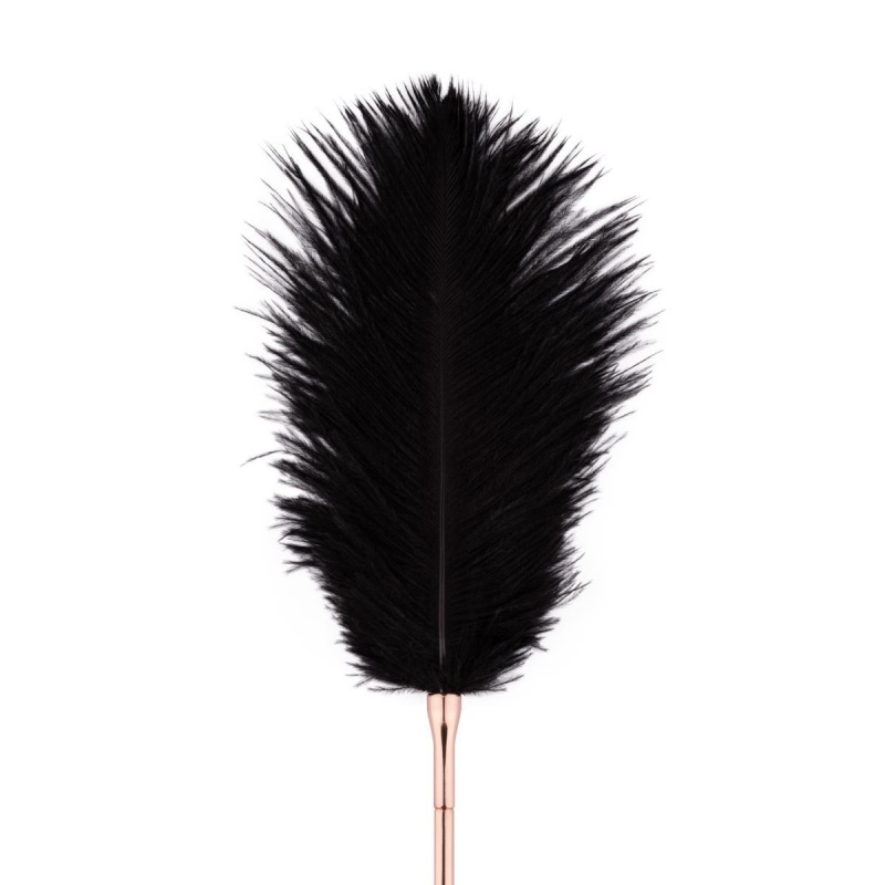 Feather Tickler & Whip - Dwufunkcyjny Łaskotnik Piórkowy i Bat Łańcuszkowy, Wykończenie Różowe Złoto - 5