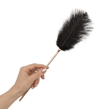 Feather Tickler & Whip - Dwufunkcyjny Łaskotnik Piórkowy i Bat Łańcuszkowy, Wykończenie Różowe Złoto - 8