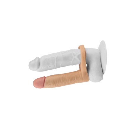 The Ultra Soft Double Vibrating 5.8 cala (14.7 cm) – wibrator analny z pierścieniem - 2