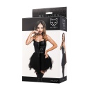 Glossy Elisia, dress, wetlook, black, S - 4