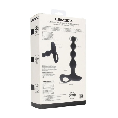 Remote Control Beaded Vibrating Silicone Anal Plug - Black - 3