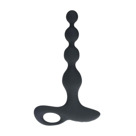 Remote Control Beaded Vibrating Silicone Anal Plug - Black - 4