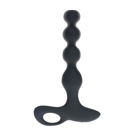 Remote Control Beaded Vibrating Silicone Anal Plug - Black - 6