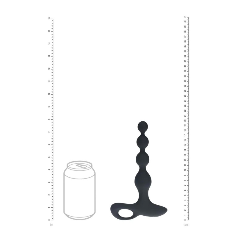 Remote Control Beaded Vibrating Silicone Anal Plug - Black - 8