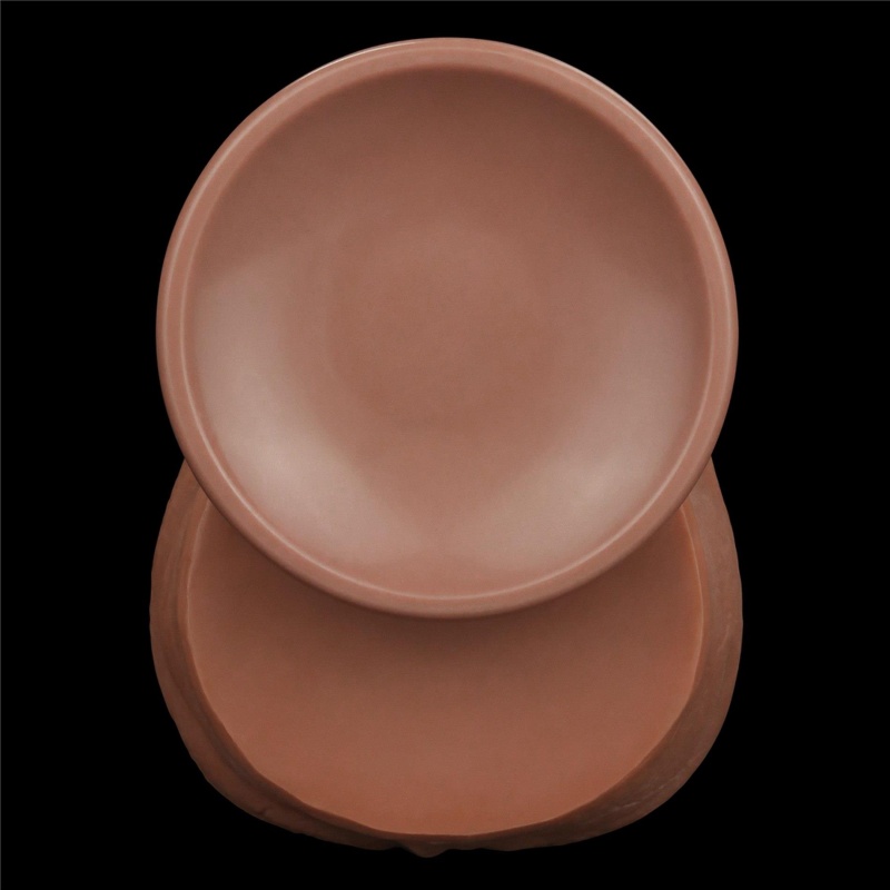 Dildo King Sized Sliding Skin Dual Layer 35,6 cm Brązowy - 8