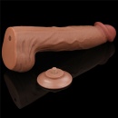 Dildo King Sized Sliding Skin Dual Layer 35,6 cm Brązowy - 9