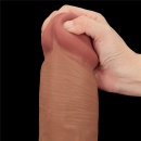 Dildo King Sized Sliding Skin Dual Layer 35,6 cm Brązowy - 11