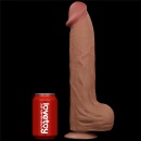 Dildo King Sized Sliding Skin Dual Layer 35,6 cm Brązowy - 16