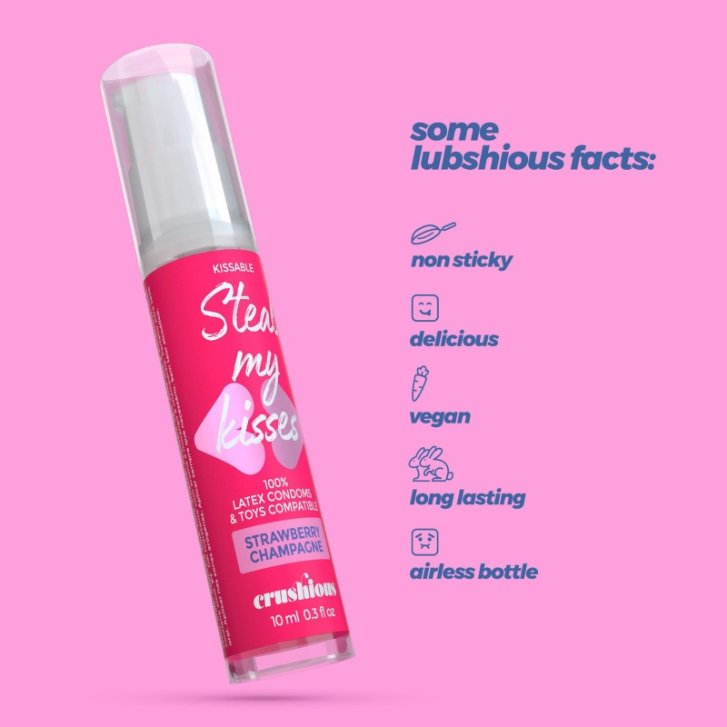 Żel intymny Crushious Steal My Kisses Strawberry Champagne 10 ml o smaku truskawkowo-szampańskim - 5
