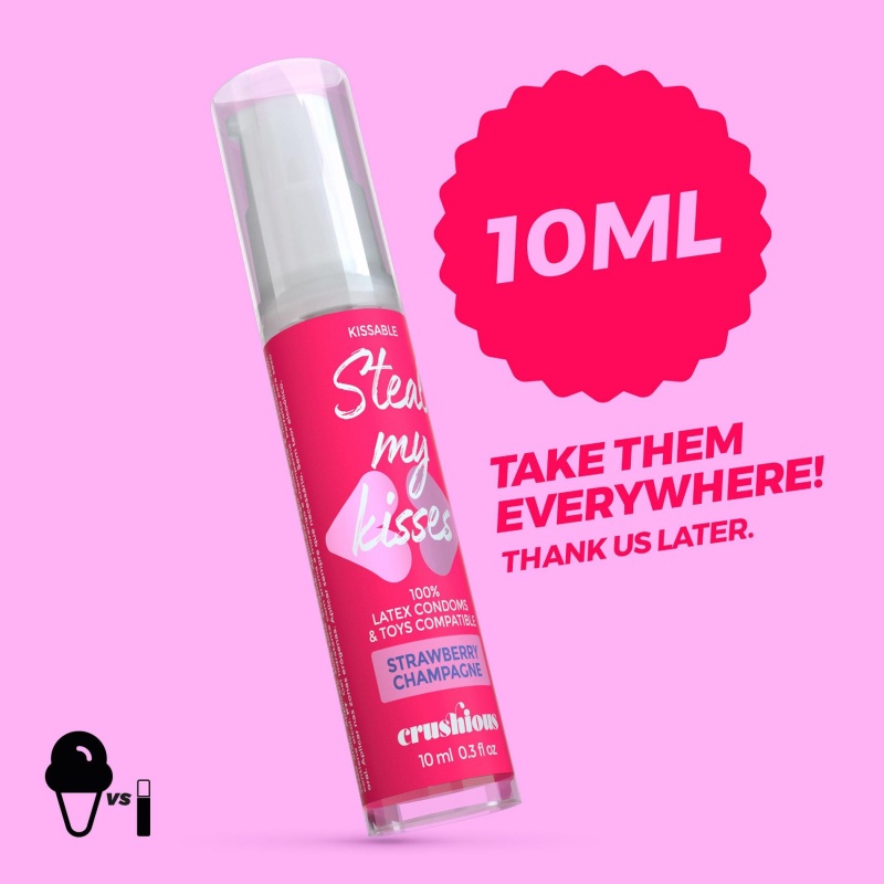 Żel intymny Crushious Steal My Kisses Strawberry Champagne 10 ml o smaku truskawkowo-szampańskim - 6