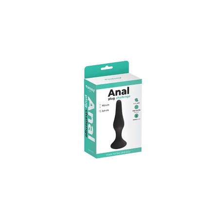 Anal Plug Fantasy Small Black - gładki silikon medyczny, długość całkowita 10,5 cm, średnica 2,4 cm - 3