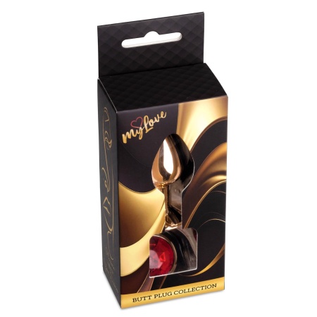 Biżuteria analna Red Gold PLUG Red - stal nierdzewna, bulwiasty kształt, 7 cm x 2,7 cm - 8