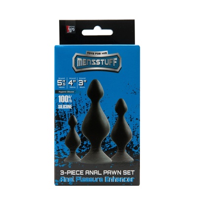 Zestaw-MENZSTUFF 3-PIECE ANAL PAWN SET BLACK - 1 2