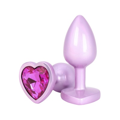 Korek analny Time to Shine: aluminiowy korpus i kryształowe serce, 7 cm - 1