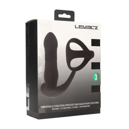 Masażer prostaty Tri O - silikon, ruch posuwisty i wibracje, 12 cm - 2