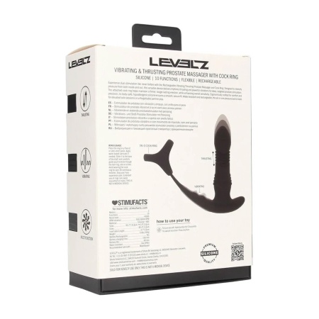 Masażer prostaty Tri O - silikon, ruch posuwisty i wibracje, 12 cm - 3
