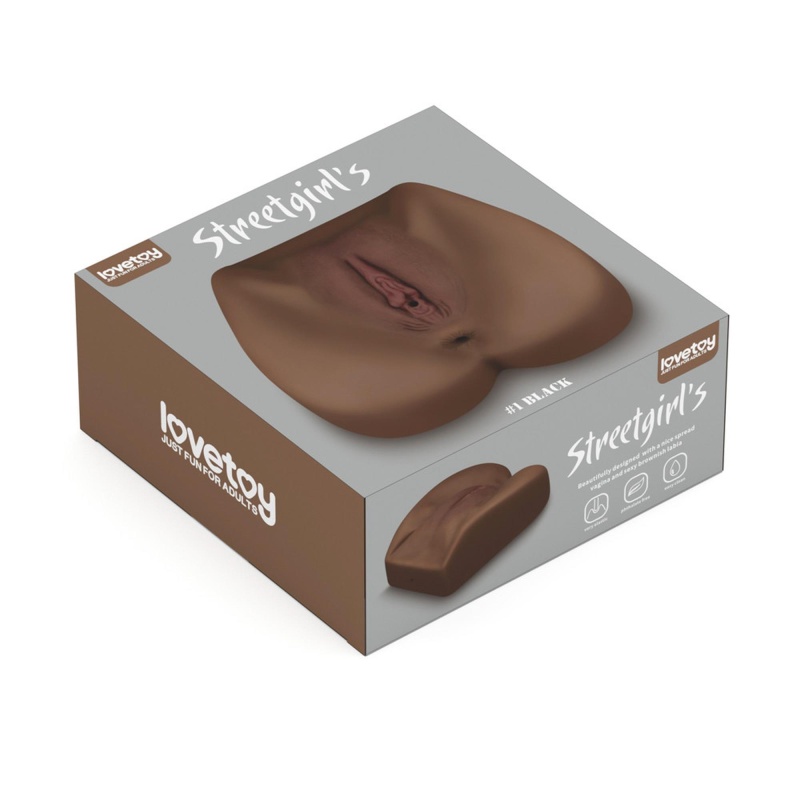 Masturbator Streetgirl's 1 Black – Podwójna stymulacja pochwy i odbytu (19 cm) - 1