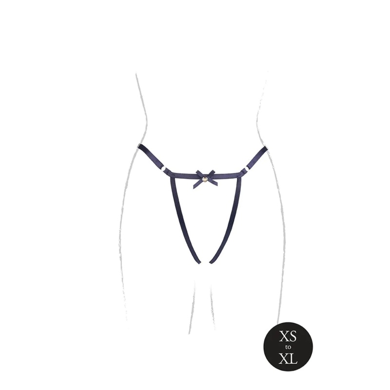 Aime - Brief with Open Crotch and Buttock, Adjustable Slider and Golden Details - One Size - 11