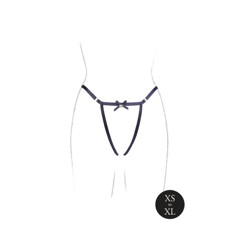 Aime - Brief with Open Crotch and Buttock, Adjustable Slider and Golden Details - One Size - 11
