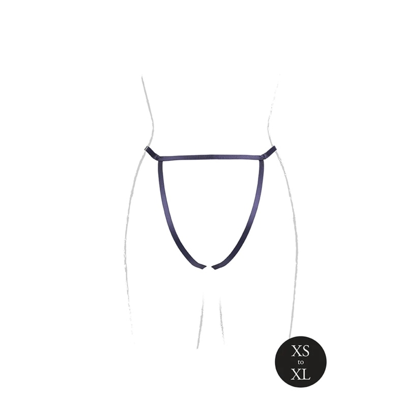 Aime - Brief with Open Crotch and Buttock, Adjustable Slider and Golden Details - One Size - 12