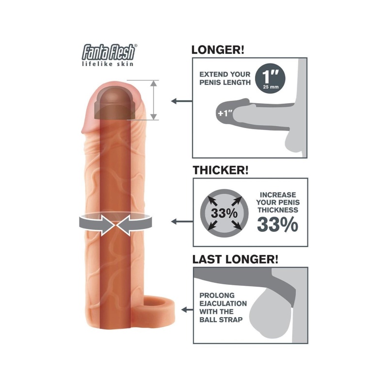 FANTASY X-TENSIONS PERFECT 1 INCH EXTENSION WITH BALL STRAP LIGHT - 3