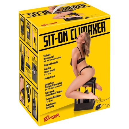 Maszyna do seksu The Banger Sit-On-Me — rama siedziskowa z regulacją kąta i długości skoku do 8 cm, wymiary 27 × 36 × 46 cm - 1