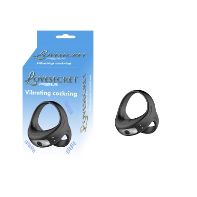 Lovesecret Wibrujący pierścień erekcyjny LS07 6,7 cm czarny - 1