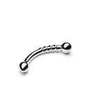 Le Wand Bow - zakrzywione, dwustronne dildo ze stali nierdzewnej, 17,8 cm - 3
