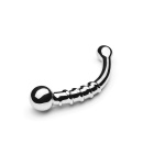 Le Wand Bow - zakrzywione, dwustronne dildo ze stali nierdzewnej, 17,8 cm - 4