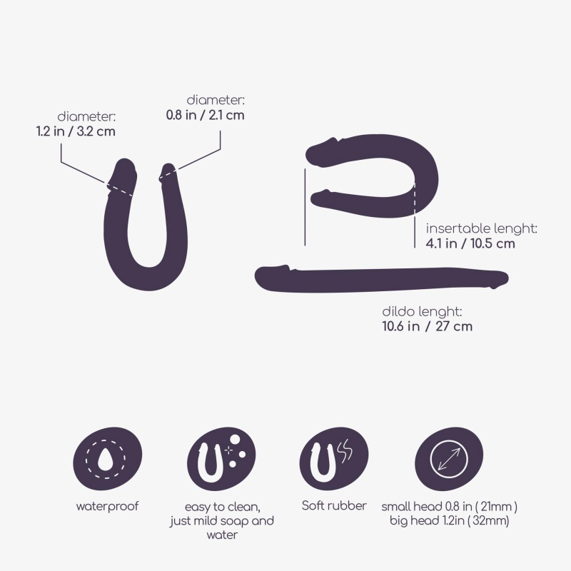 Crushious Podwójny dildo Double Trouble 27 cm różowy - 3