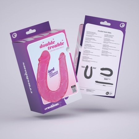 Crushious Podwójny dildo Double Trouble 27 cm różowy - 8