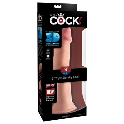 Dildo KCP 9 Triple Density Cock – trójgęstościowa konstrukcja z twardym rdzeniem, miękką powłoką TPE i przyssawką, długość 26,7 - 1