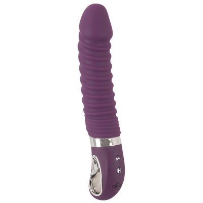 Warming Soft Vibra – elastyczny wibrator grzewczy do 45°C z płynnego silikonu, 12 trybów, 23,5 cm - 1 2