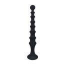 Ribbed Silicone Flared Anal Probe - Black - 1
